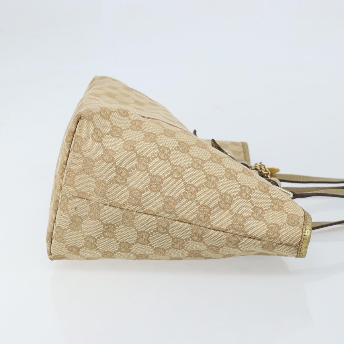 GUCCI GG Canvas Sherry Line Tote Bag Beige Gold 137396 Auth 166223