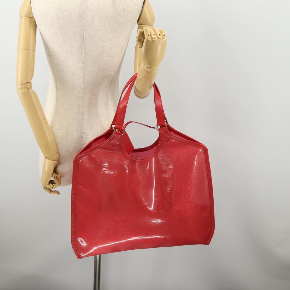 LOUIS VUITTON Epi Plage Via Hand Bag Vinyl Red Grenadine M92152 LV Auth 166226A
