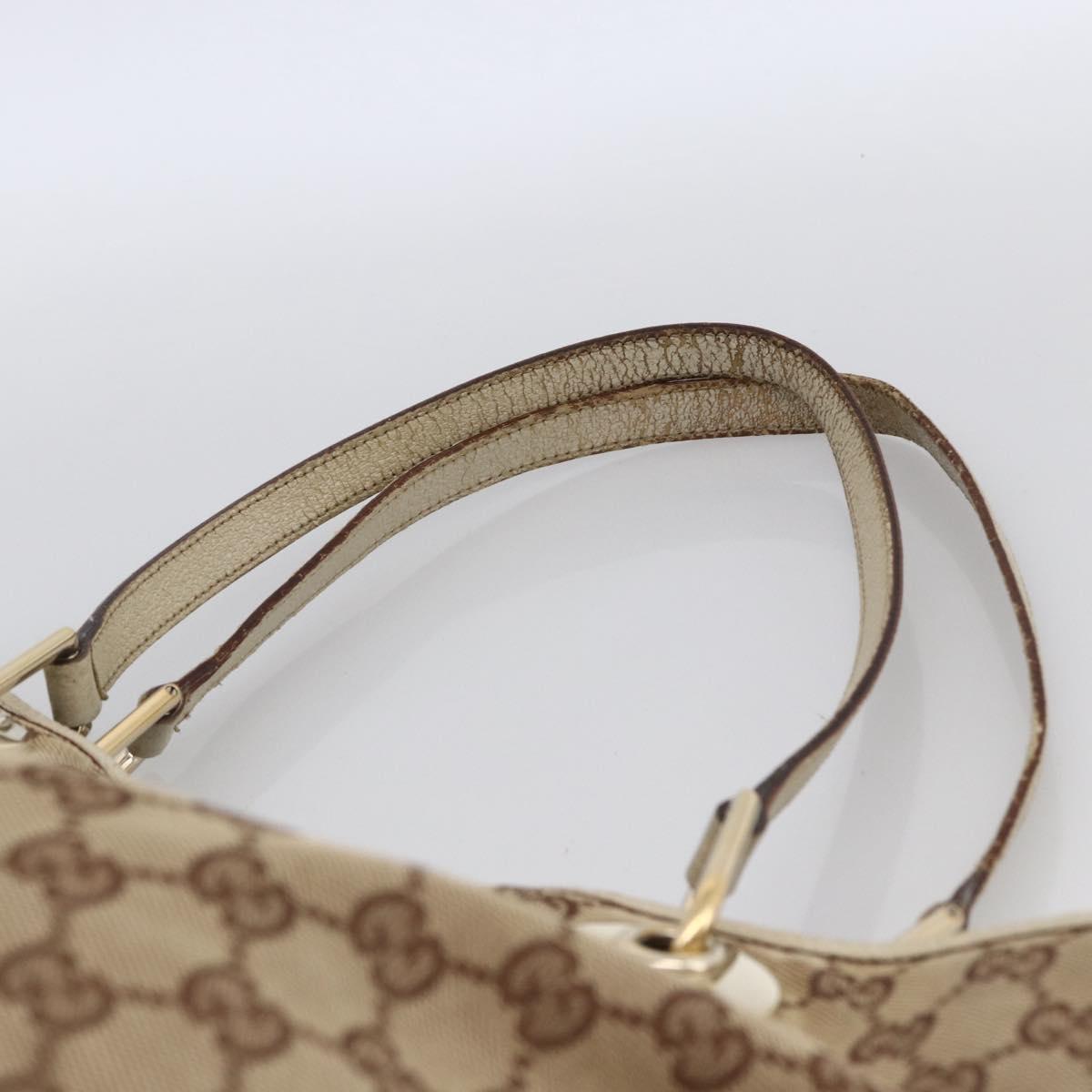 GUCCI GG Canvas Tote Bag Beige Gold 120836 Auth 166234