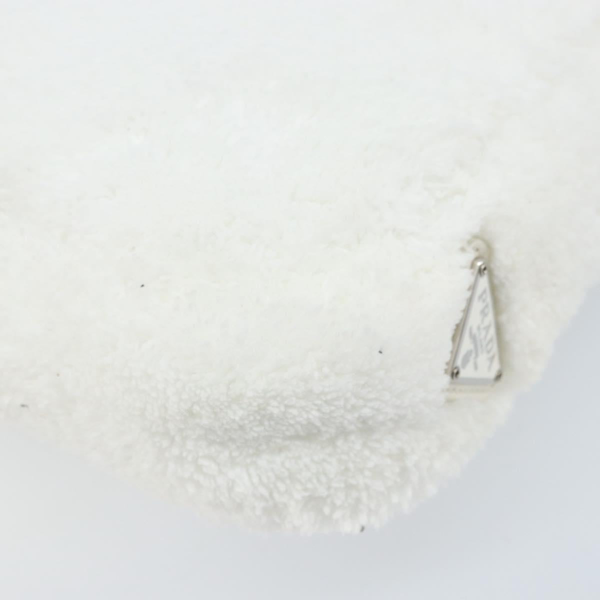 PRADA Hand pouch Hand Bag pile White Auth 166238M