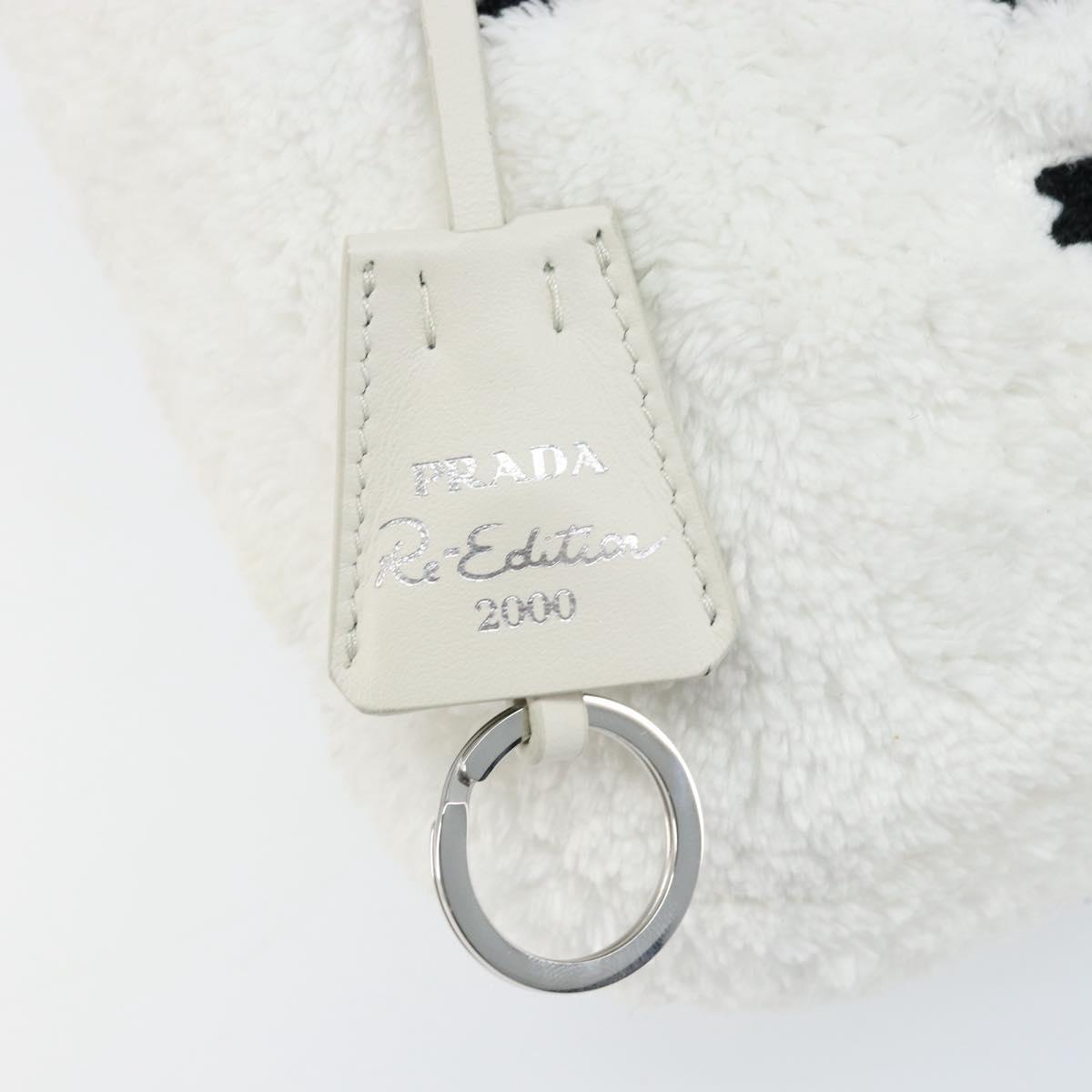 PRADA Hand pouch Hand Bag pile White Auth 166238M
