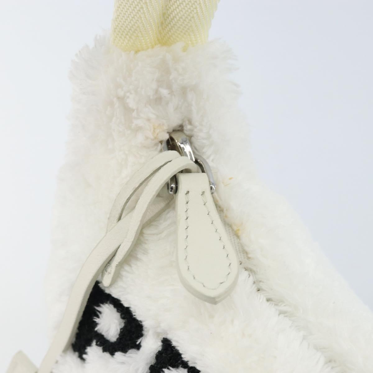 PRADA Hand pouch Hand Bag pile White Auth 166238M