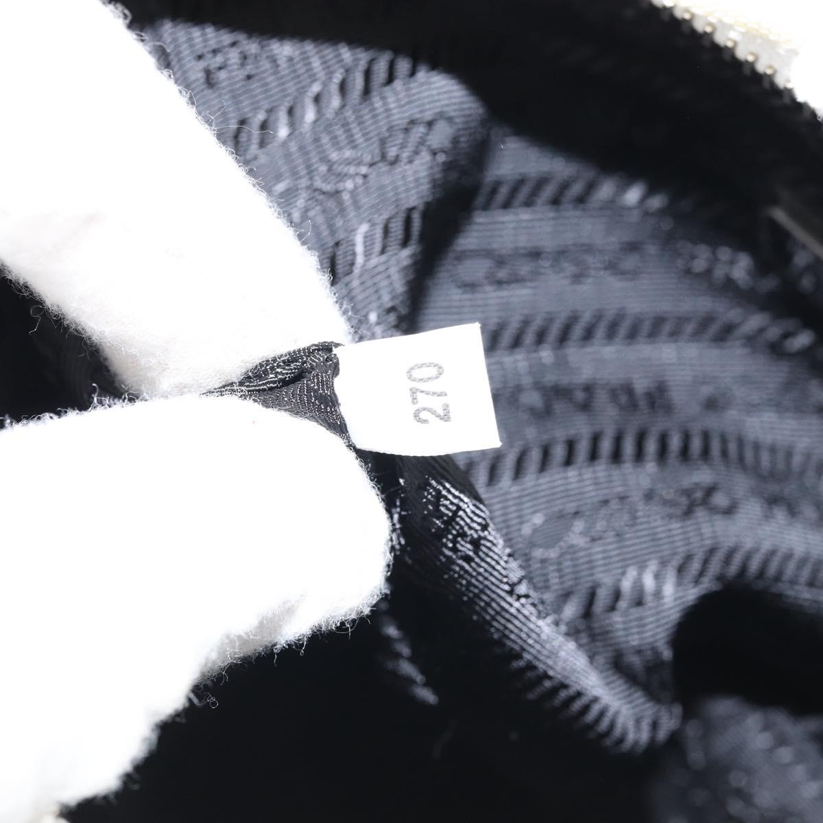 PRADA Hand pouch Hand Bag pile White Auth 166238M