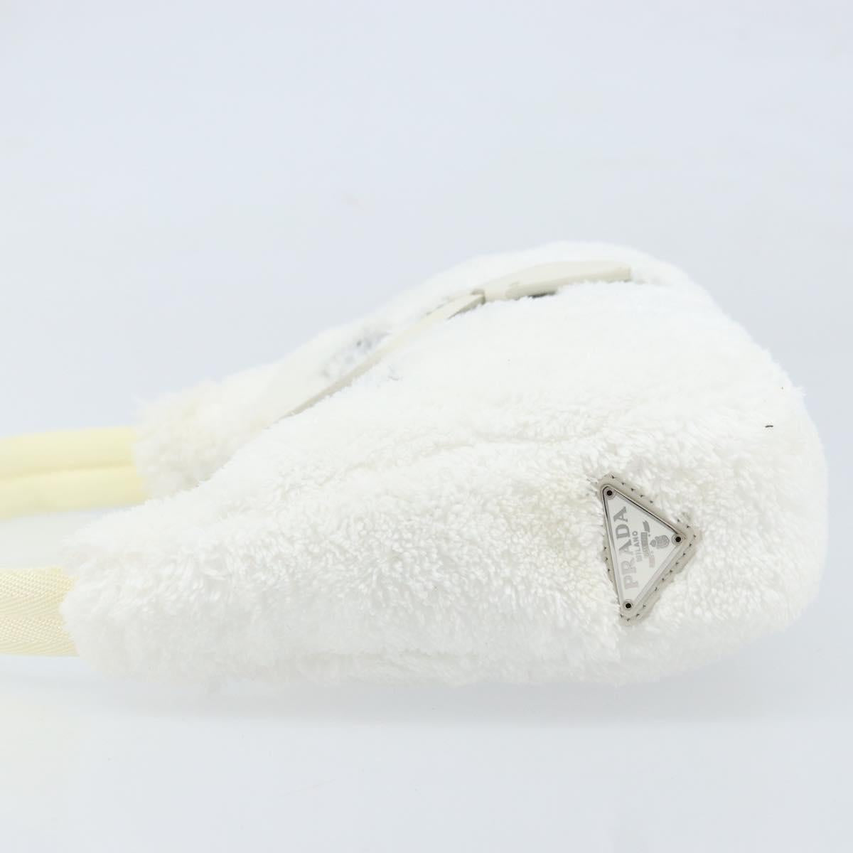 PRADA Hand pouch Hand Bag pile White Auth 166238M
