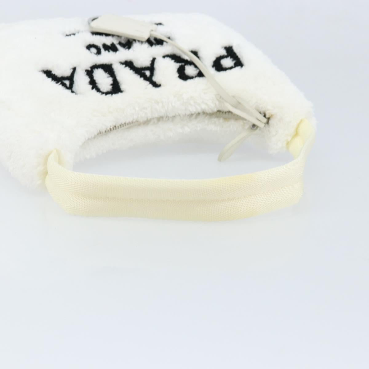 PRADA Hand pouch Hand Bag pile White Auth 166238M