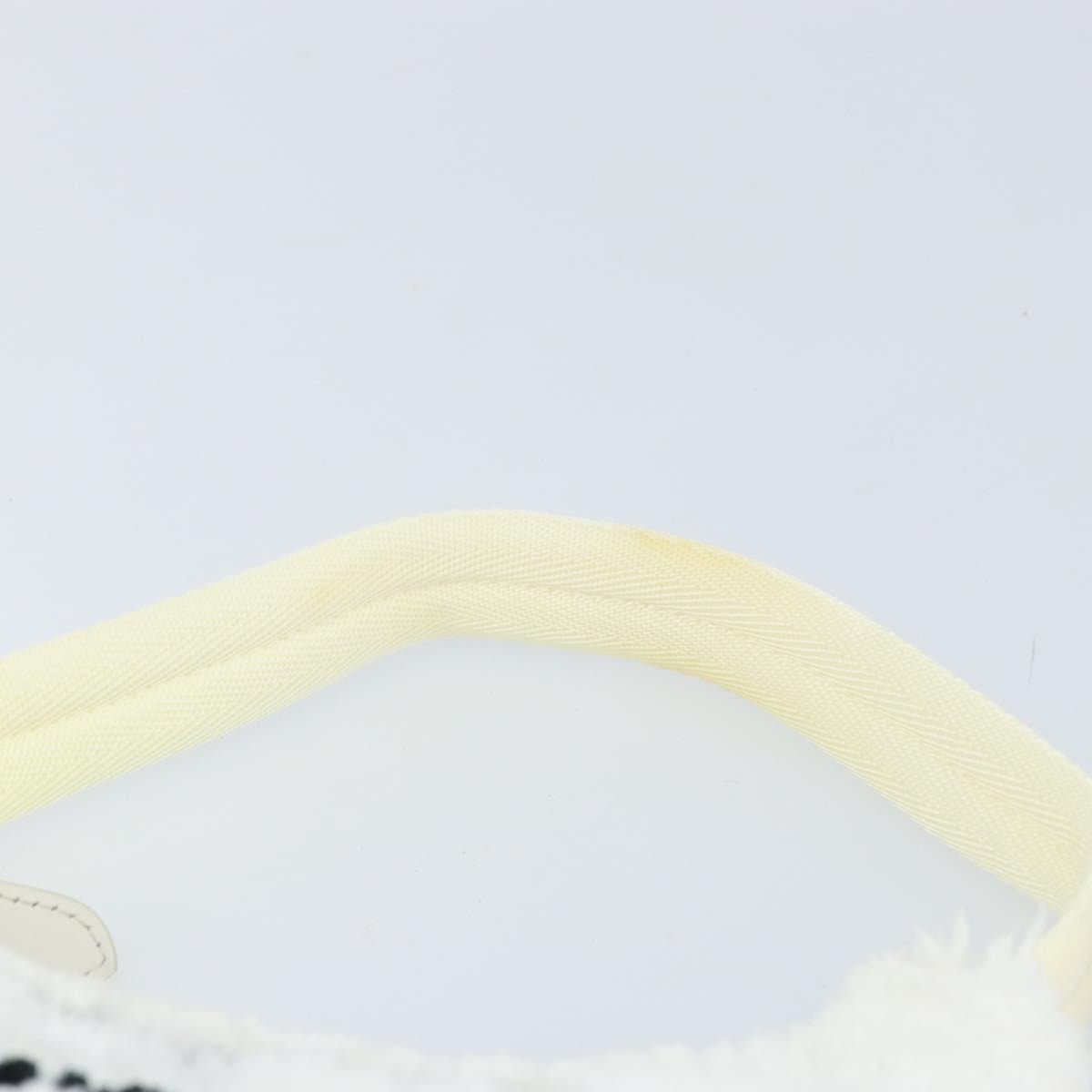 PRADA Hand pouch Hand Bag pile White Auth 166238M