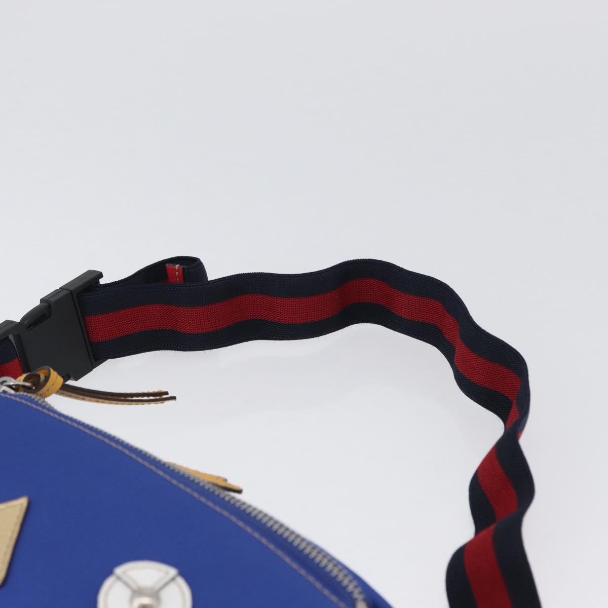 GUCCI Children Waist bag Nylon Blue Silver 550771 Auth 166242M