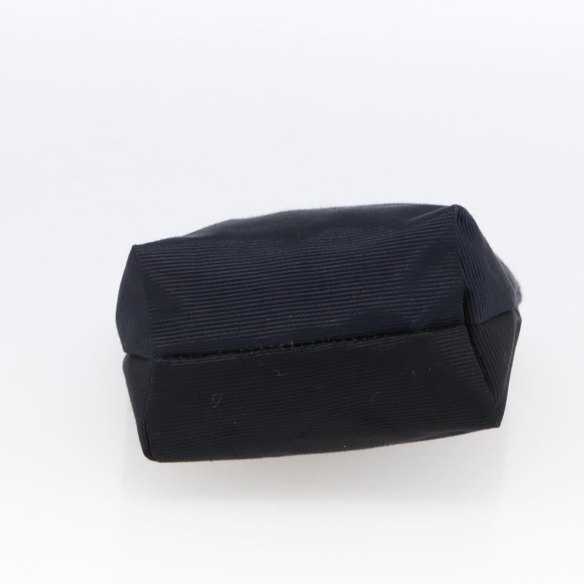 CELINE Circle Pouch Nylon Navy Gold Auth 166247A