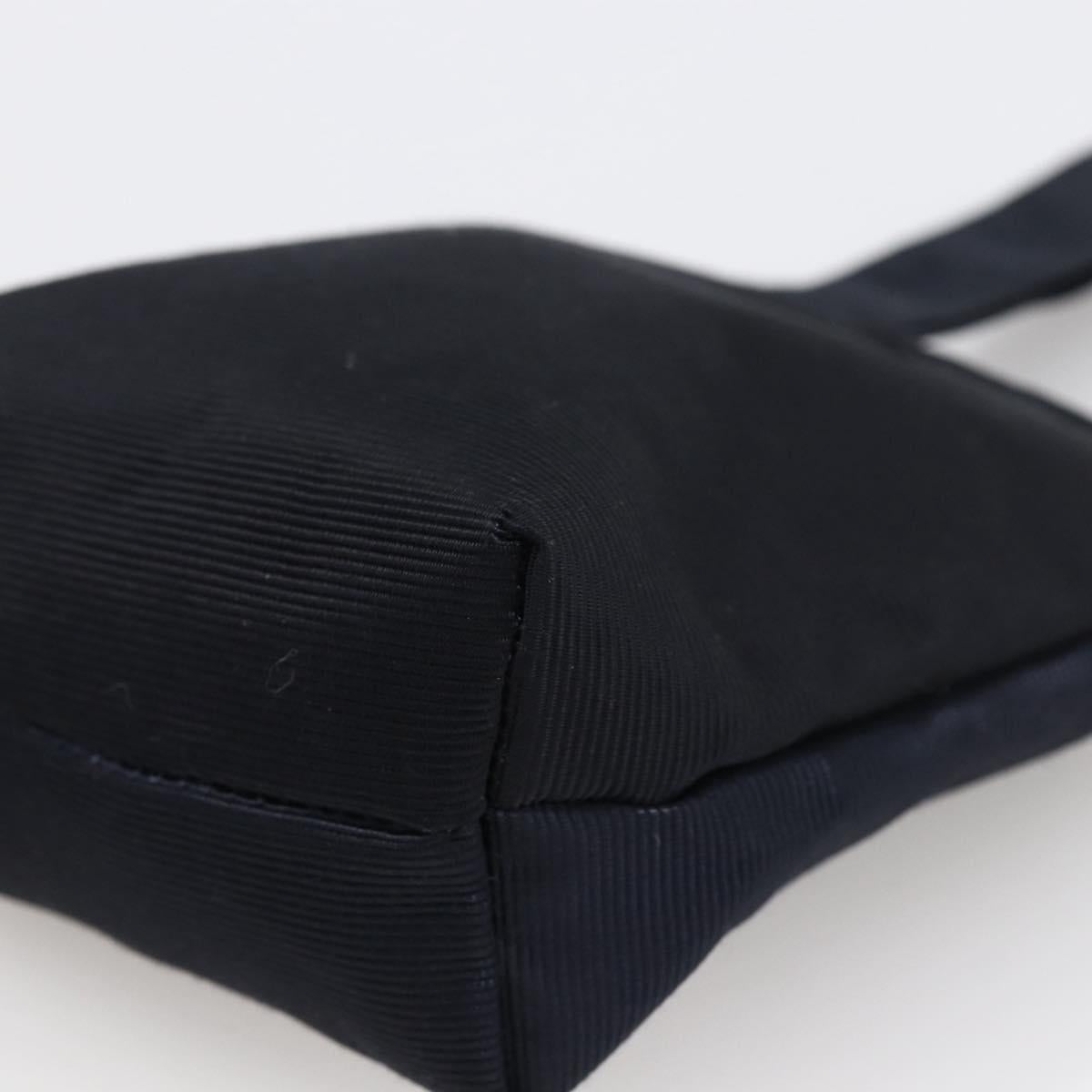 CELINE Circle Pouch Nylon Navy Gold Auth 166247A