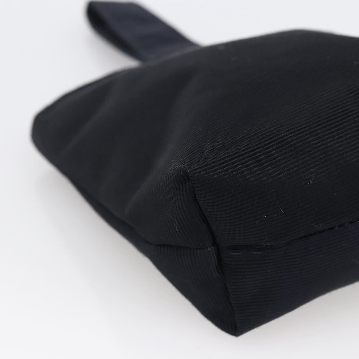 CELINE Circle Pouch Nylon Navy Gold Auth 166247A