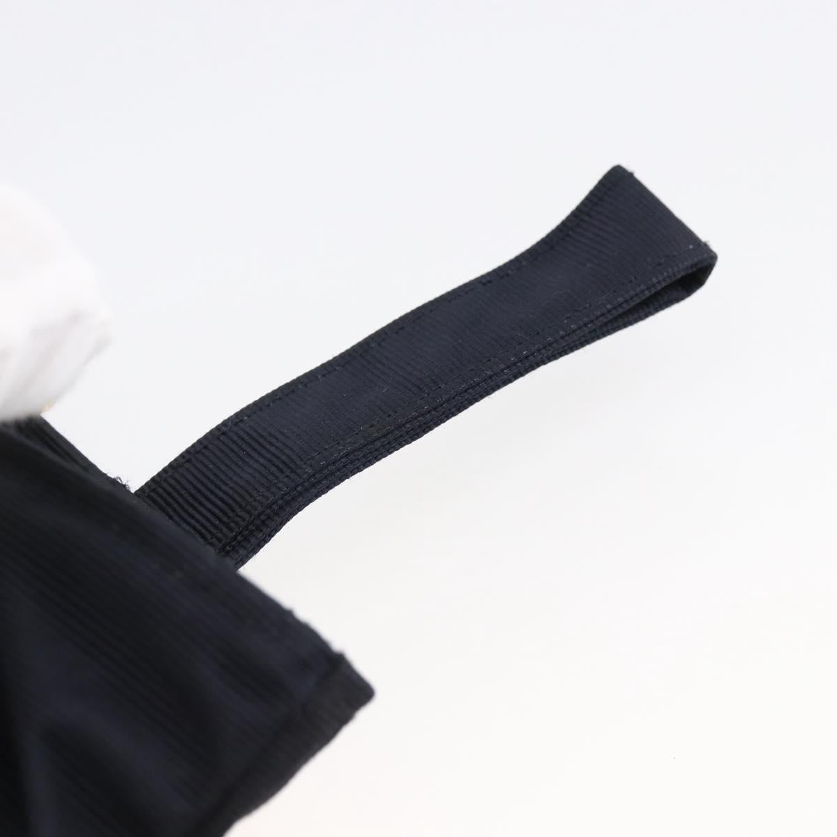 CELINE Circle Pouch Nylon Navy Gold Auth 166247A