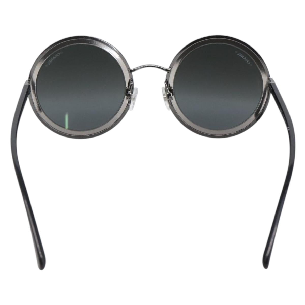 CHANEL Sunglasses metal Black CC Auth 166249V