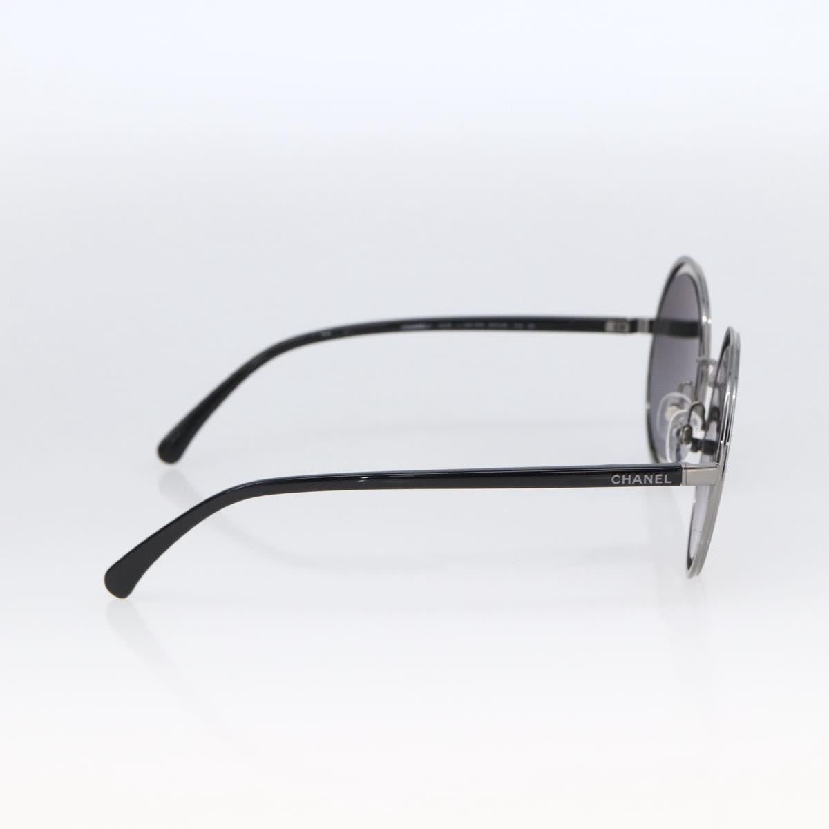 CHANEL Sunglasses metal Black CC Auth 166249V