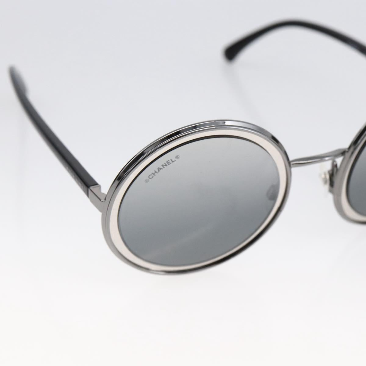 CHANEL Sunglasses metal Black CC Auth 166249V