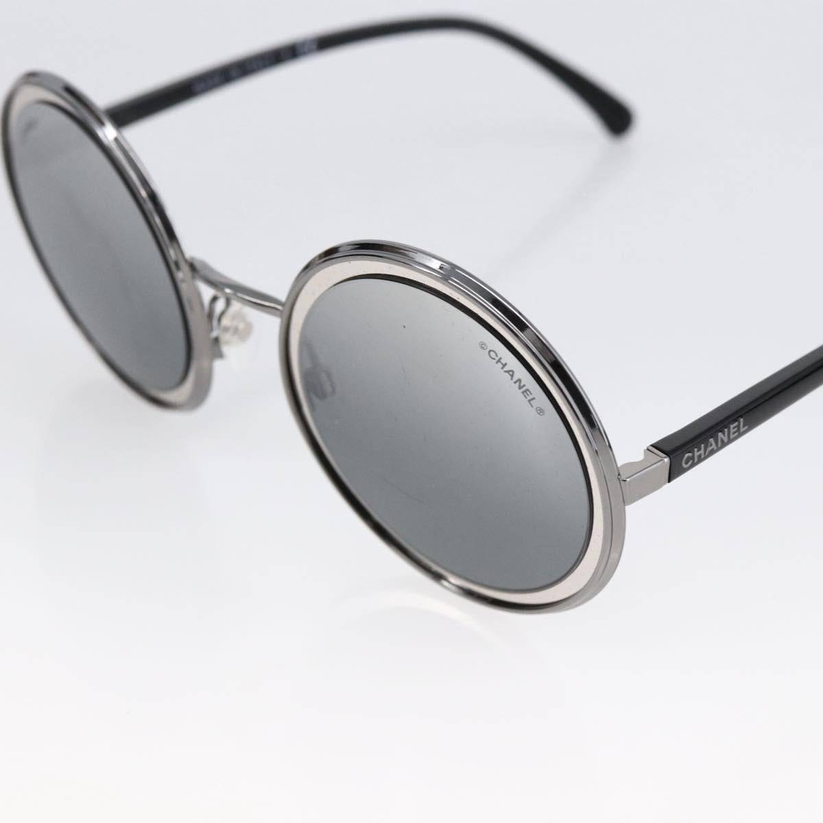 CHANEL Sunglasses metal Black CC Auth 166249V