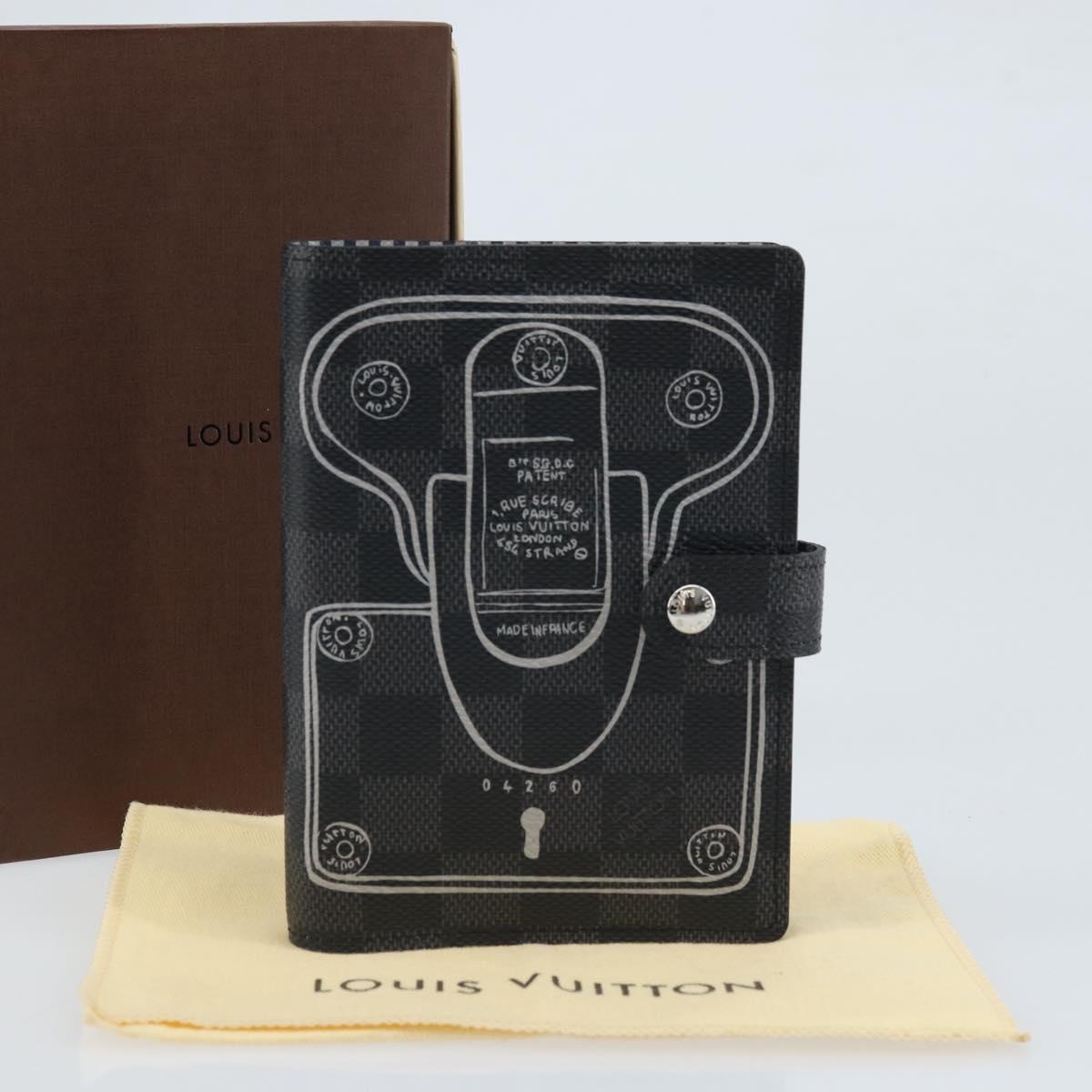 LOUIS VUITTON Damier Graphite Agenda PM Day Planner Cover R20030 LV Auth 166250V