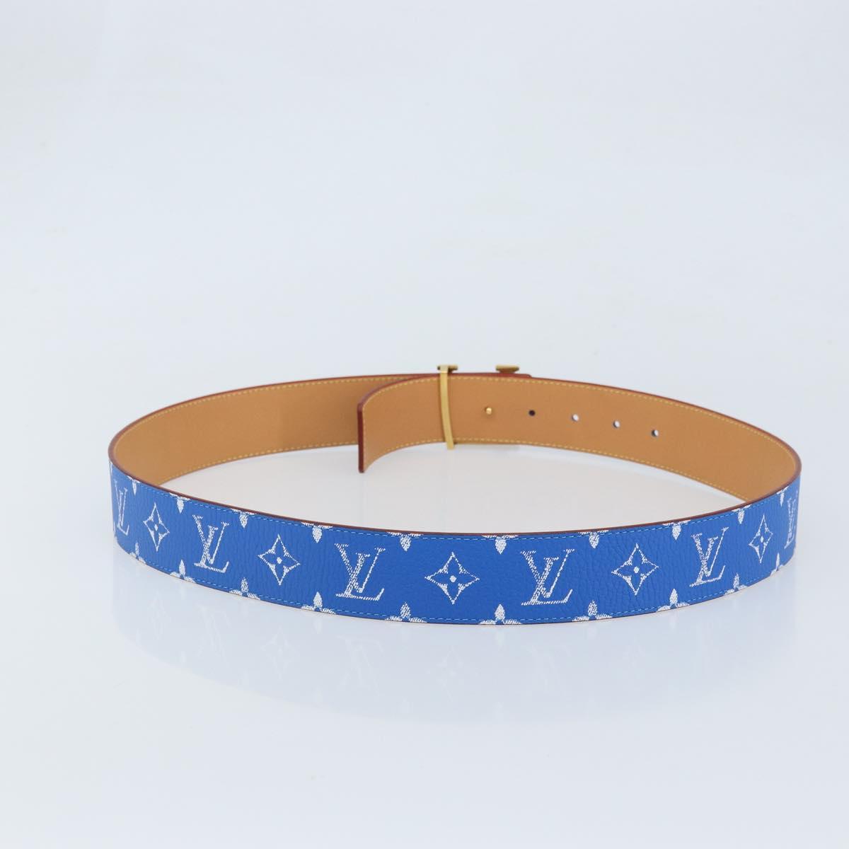 LOUIS VUITTON Monogram LVprinted Initials 40 MM Belt Blue M8460 Auth 166253SAM