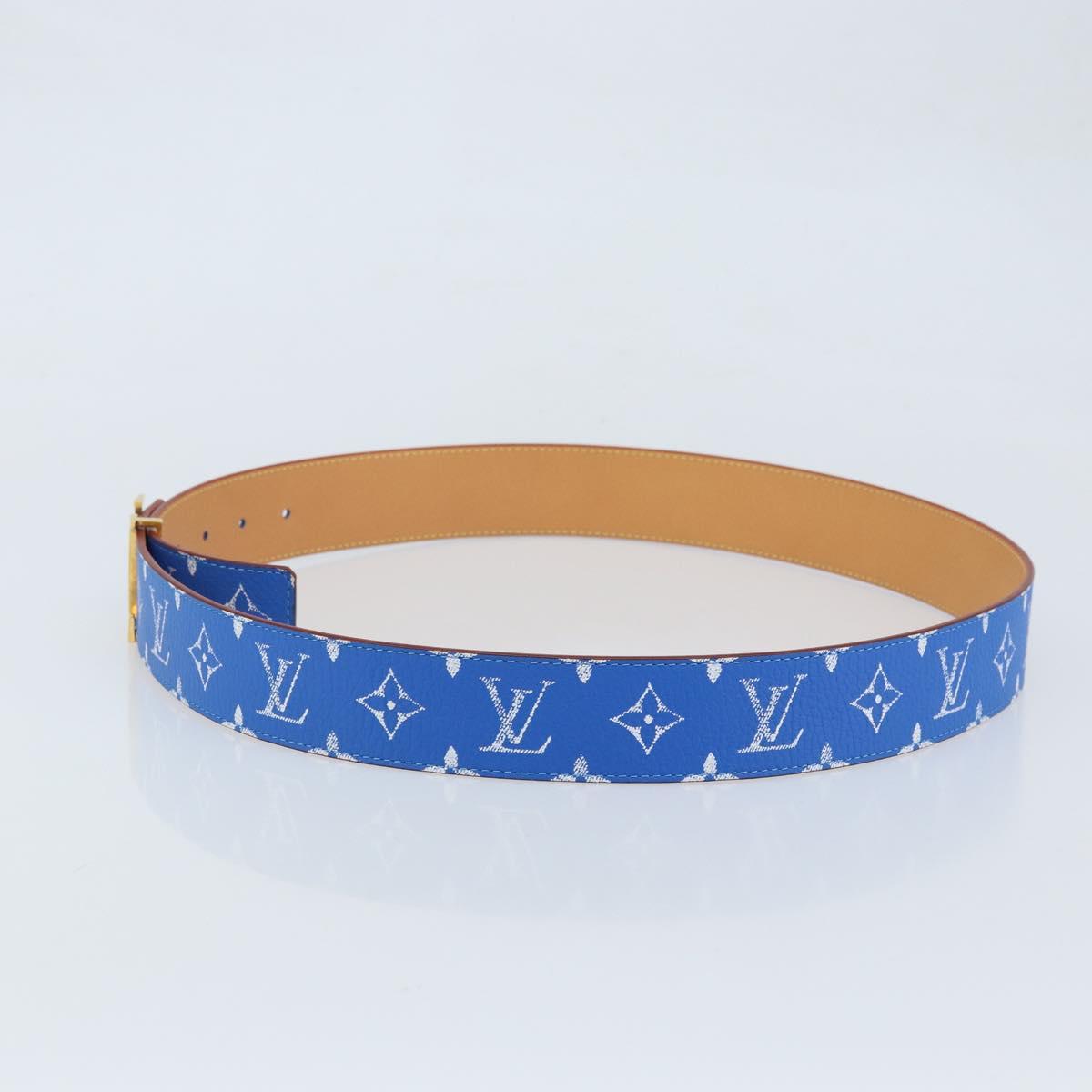 LOUIS VUITTON Monogram LVprinted Initials 40 MM Belt Blue M8460 Auth 166253SAM