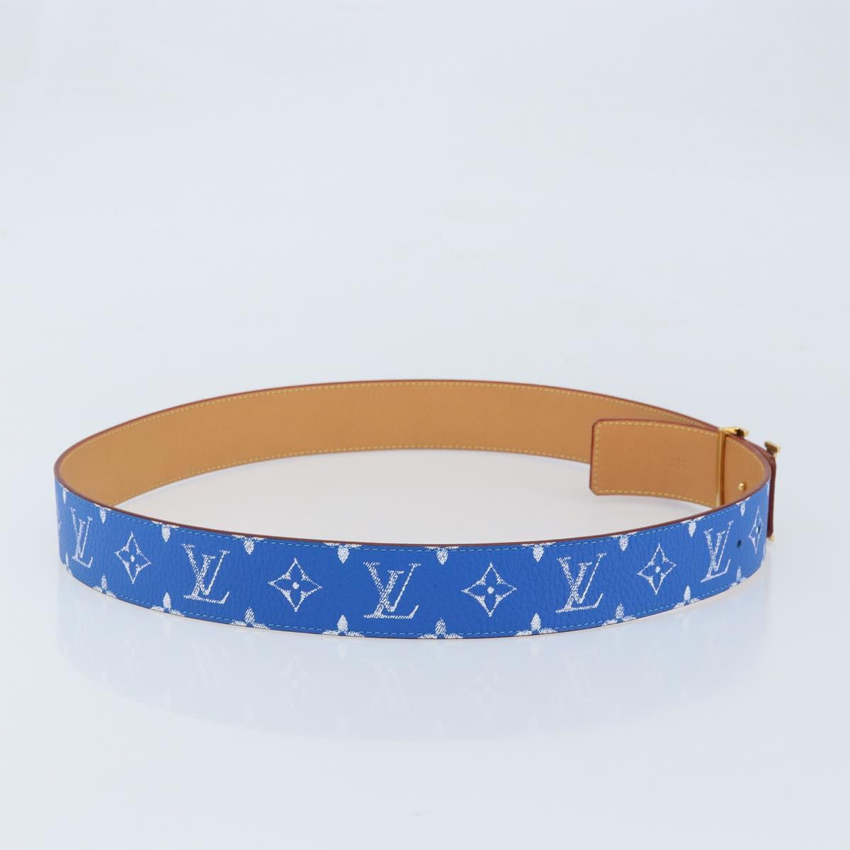 LOUIS VUITTON Monogram LVprinted Initials 40 MM Belt Blue M8460 Auth 166253SAM