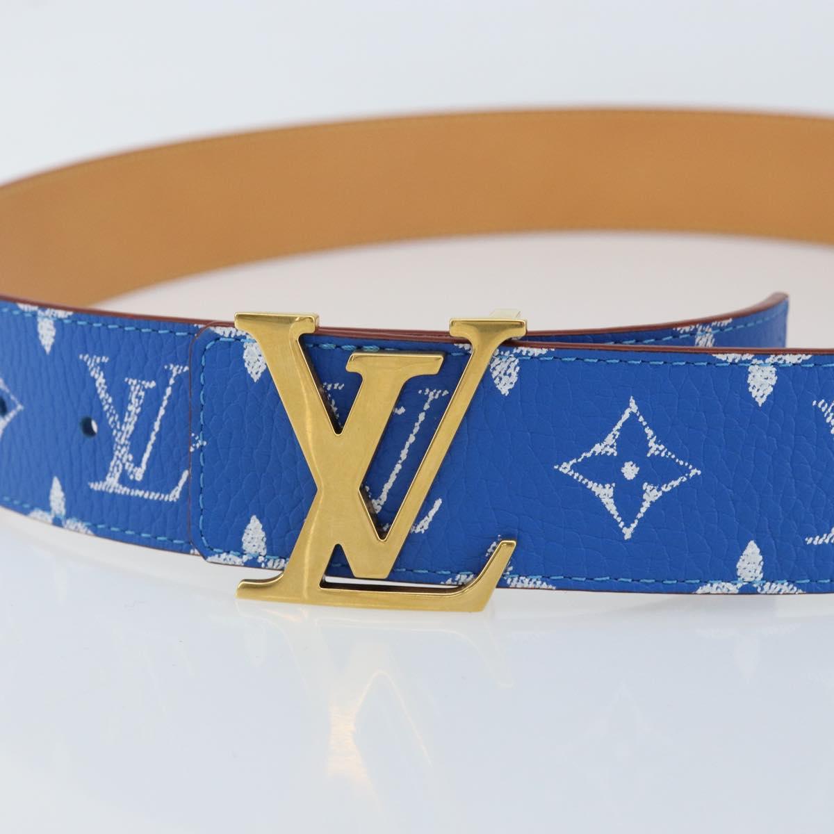 LOUIS VUITTON Monogram LVprinted Initials 40 MM Belt Blue M8460 Auth 166253SAM