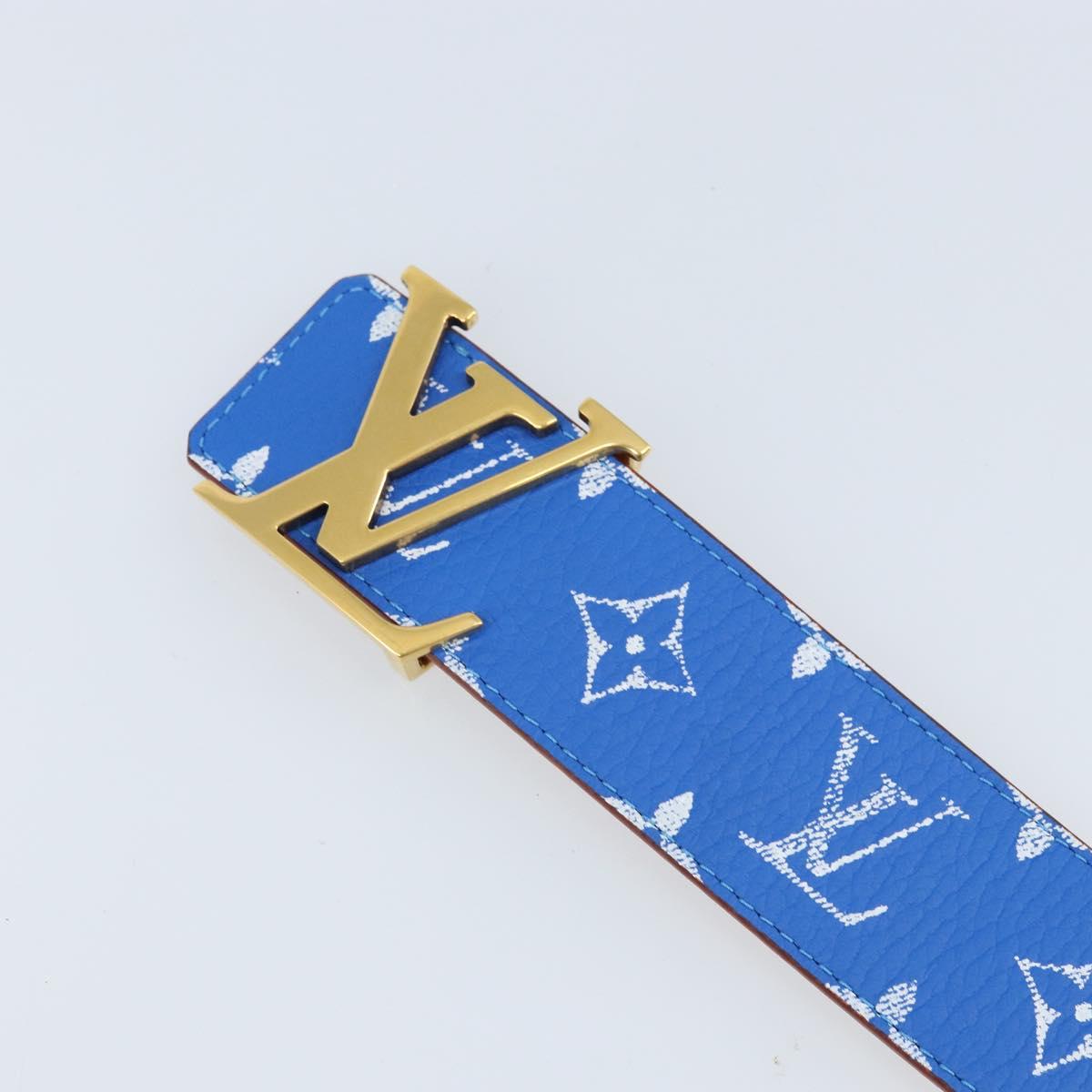 LOUIS VUITTON Monogram LVprinted Initials 40 MM Belt Blue M8460 Auth 166253SAM