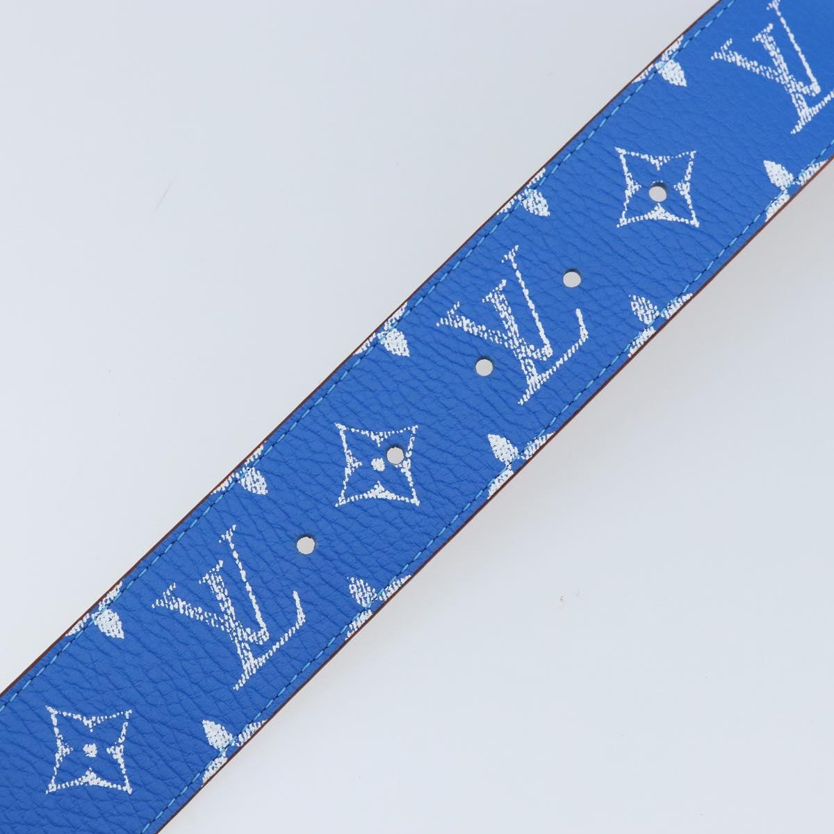 LOUIS VUITTON Monogram LVprinted Initials 40 MM Belt Blue M8460 Auth 166253SAM