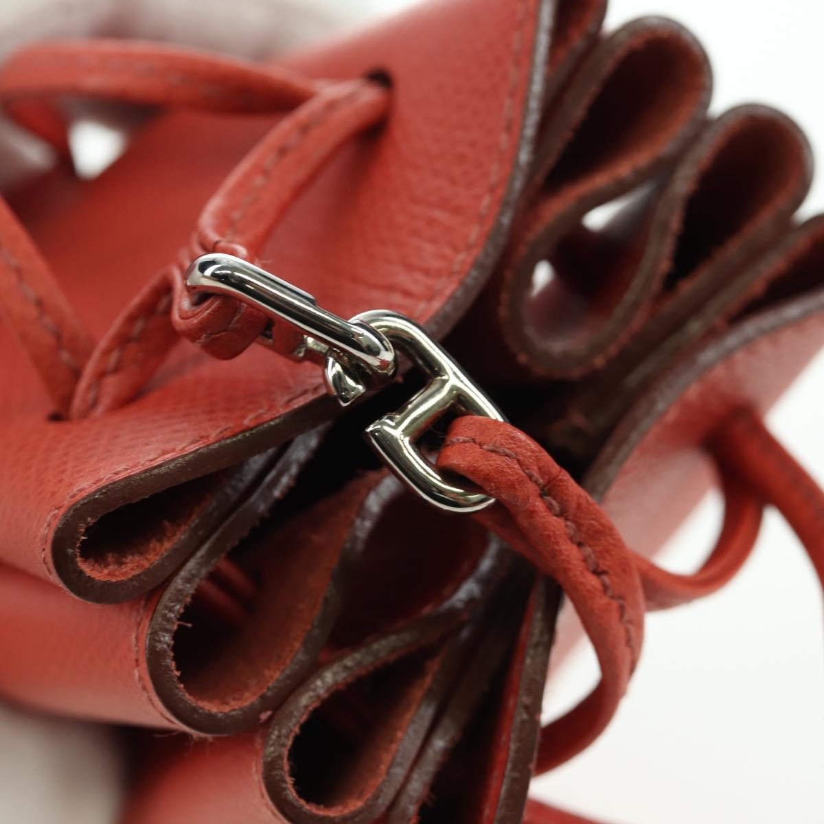 HERMES Vespa Pouch Leather Red Auth 166254M