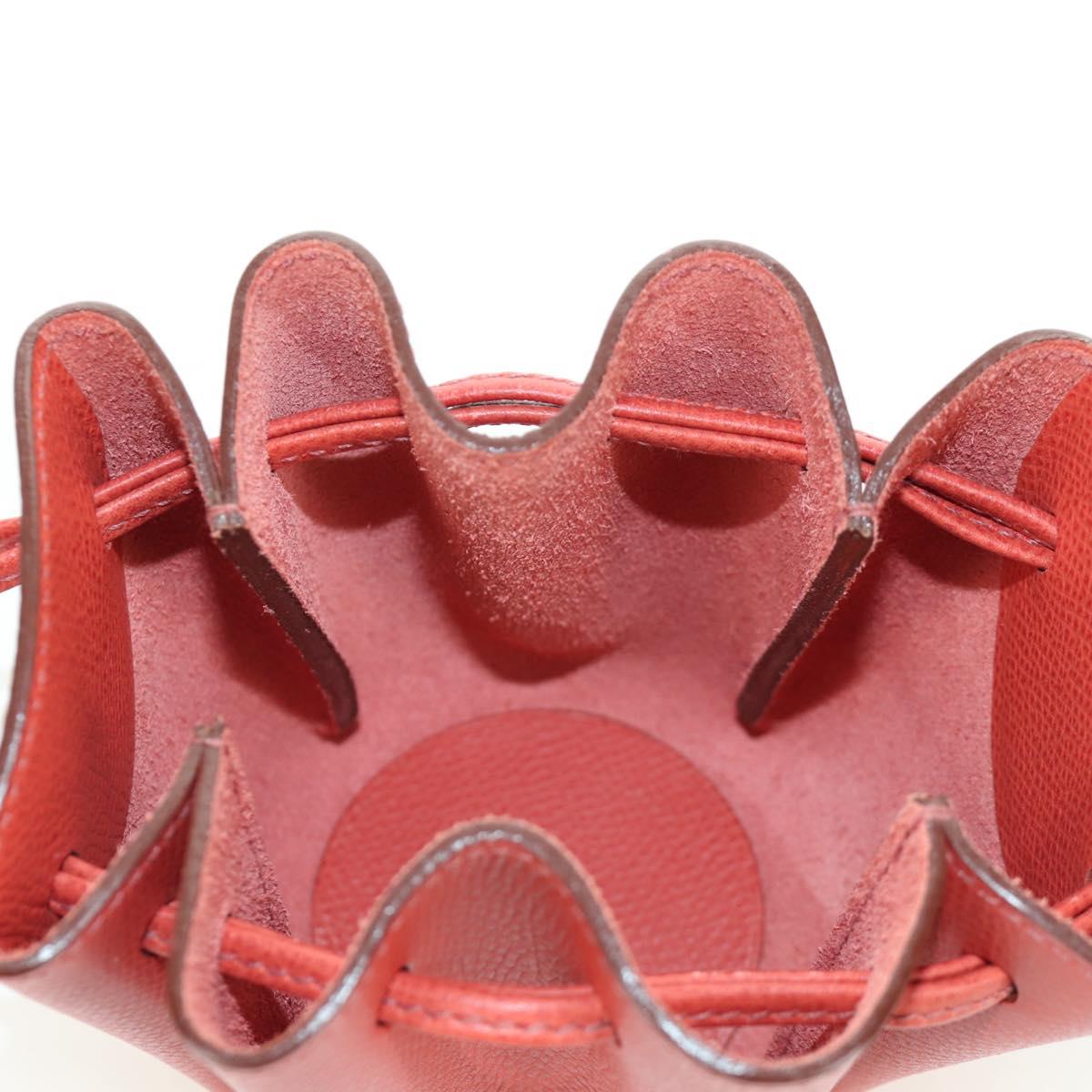 HERMES Vespa Pouch Leather Red Auth 166254M