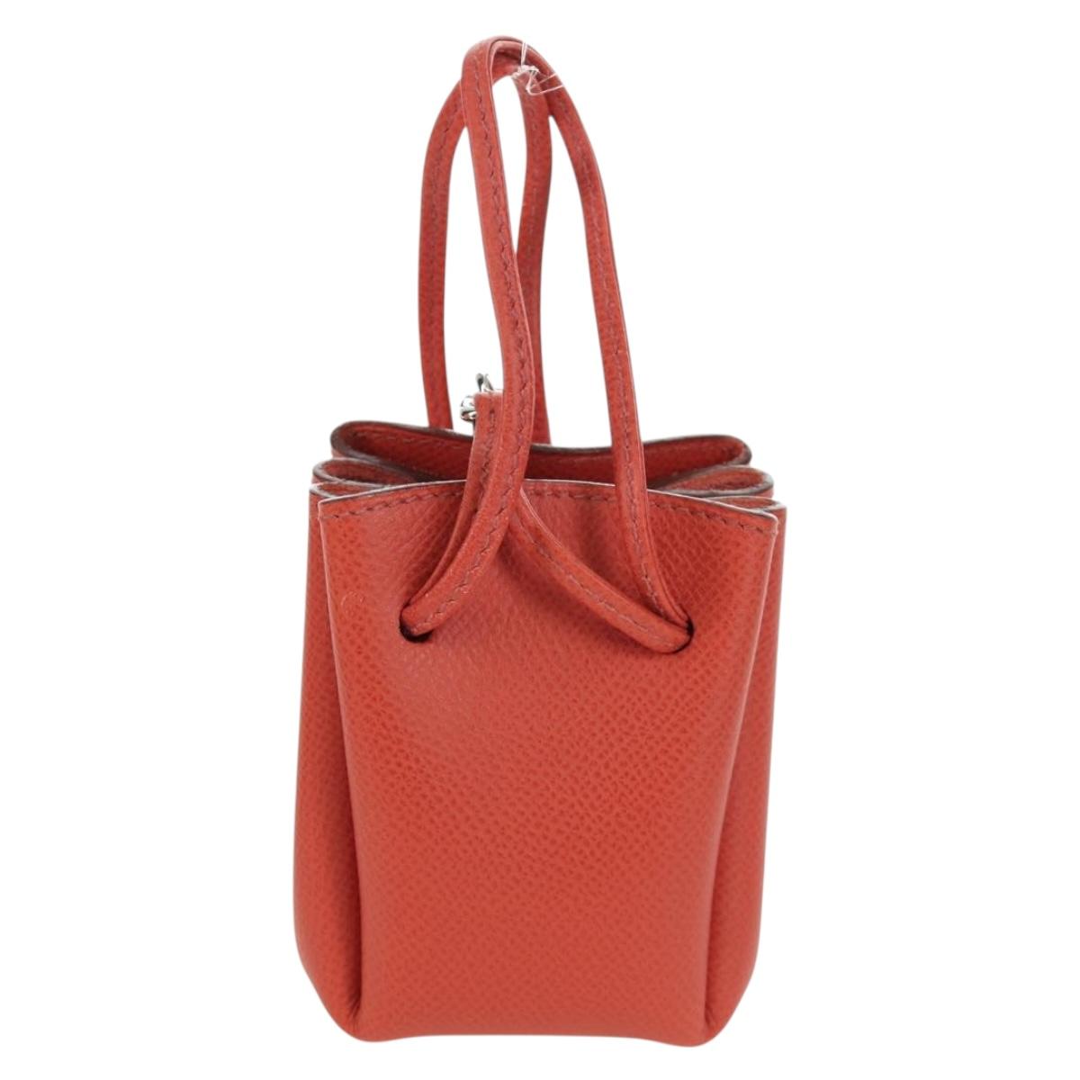 HERMES Vespa Pouch Leather Red Auth 166254M