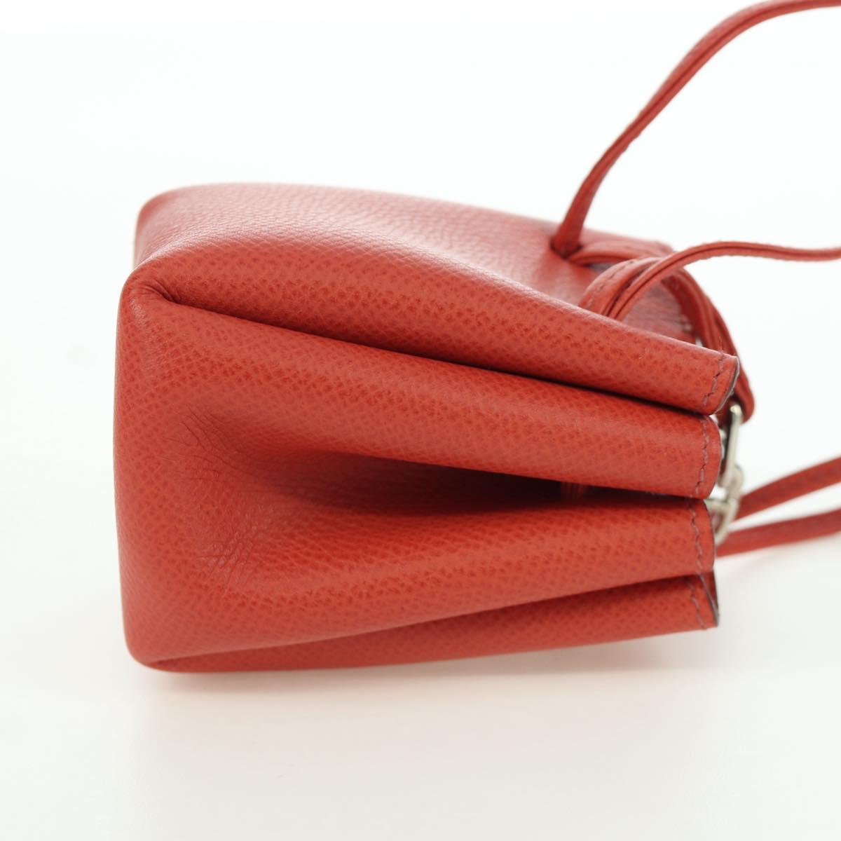 HERMES Vespa Pouch Leather Red Auth 166254M