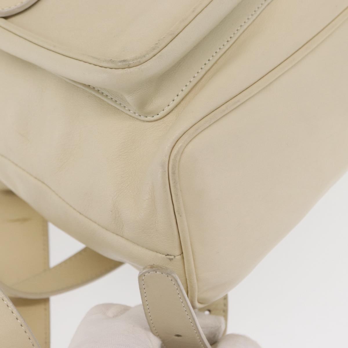 GUCCI Bamboo Backpack Leather Ivory Gold 003 2058 0016 Auth 166281