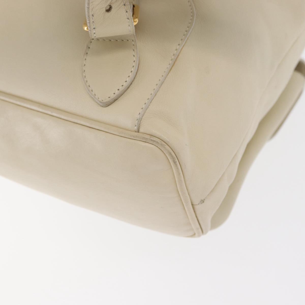 GUCCI Bamboo Backpack Leather Ivory Gold 003 2058 0016 Auth 166281