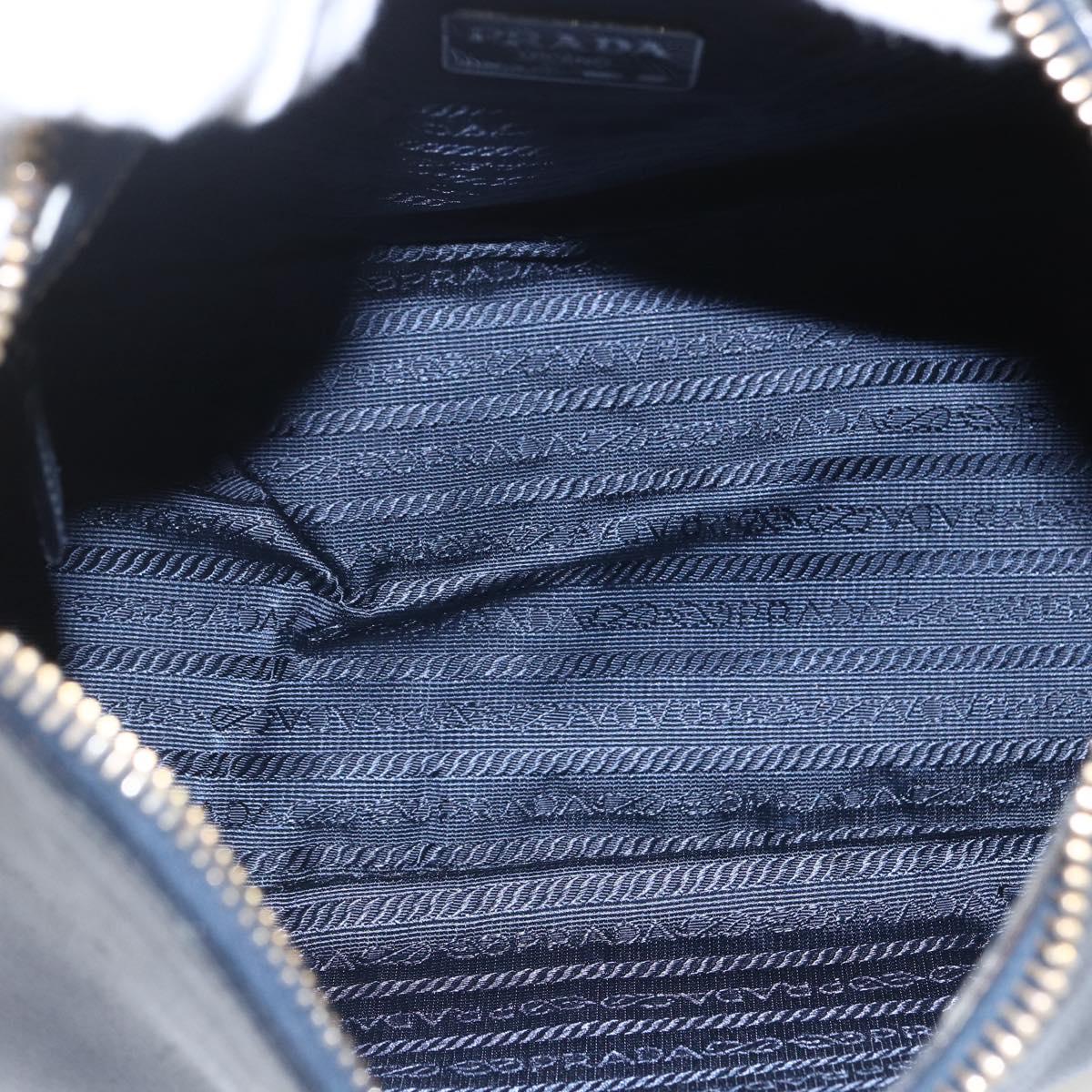 PRADA Chain Shoulder Bag Leather Black Gold Auth 166283