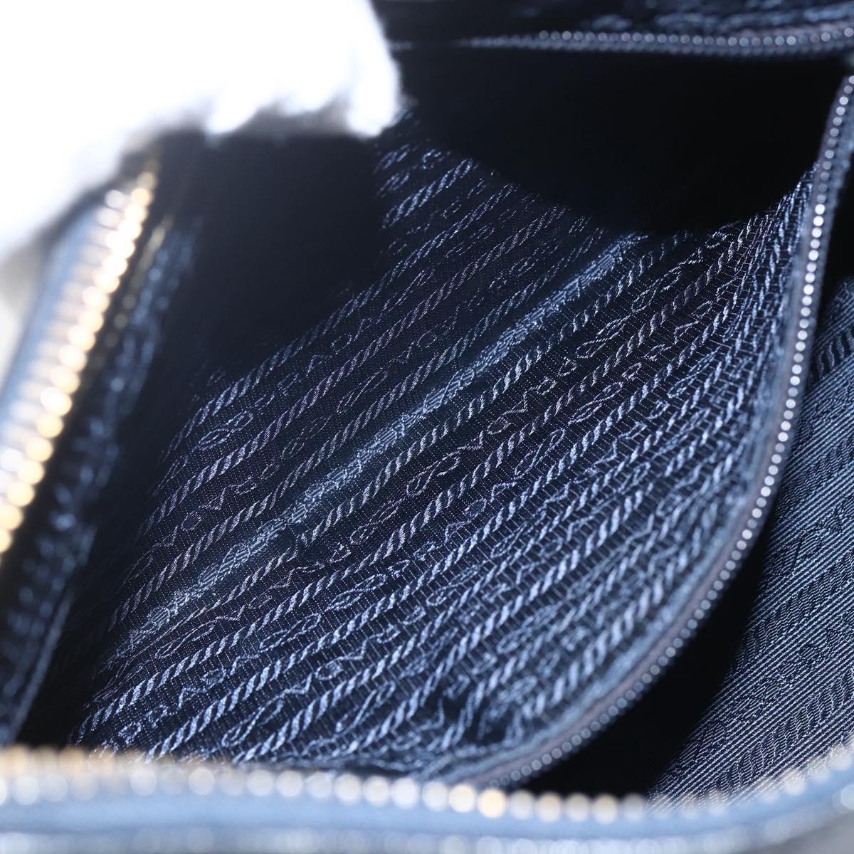 PRADA Chain Shoulder Bag Leather Black Gold Auth 166283