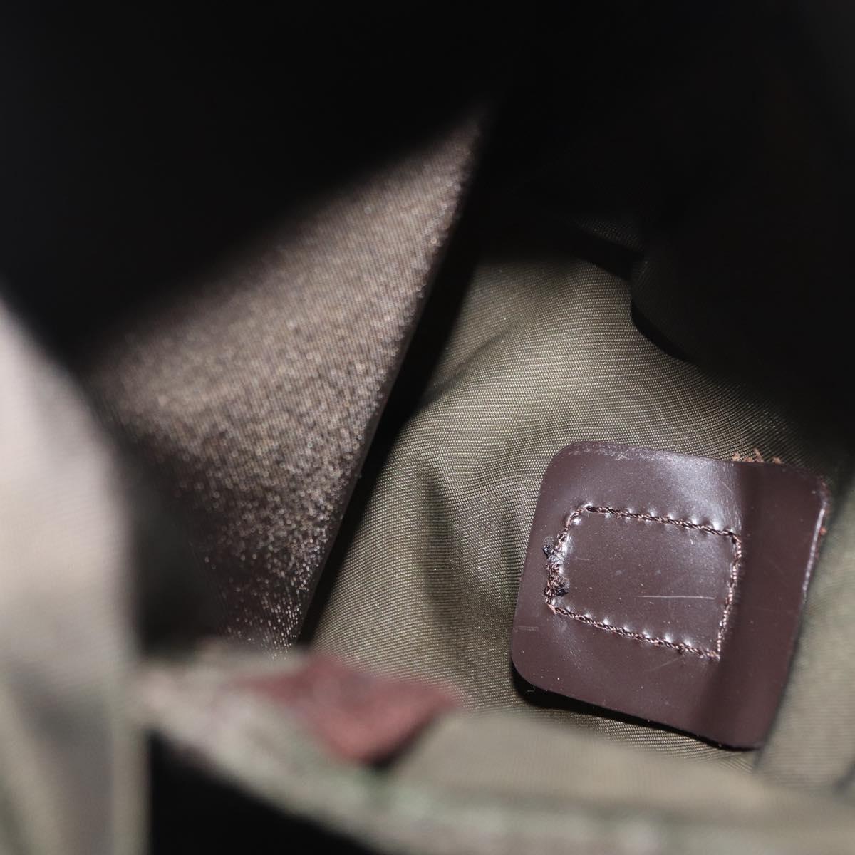 PRADA Shoulder Bag Nylon Khaki Silver Auth 166285