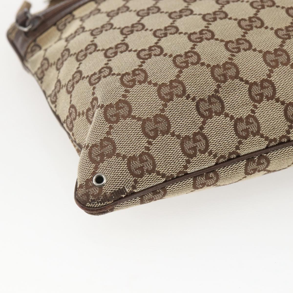 GUCCI GG Canvas Shoulder Bag Beige Silver 90476 Auth 166293
