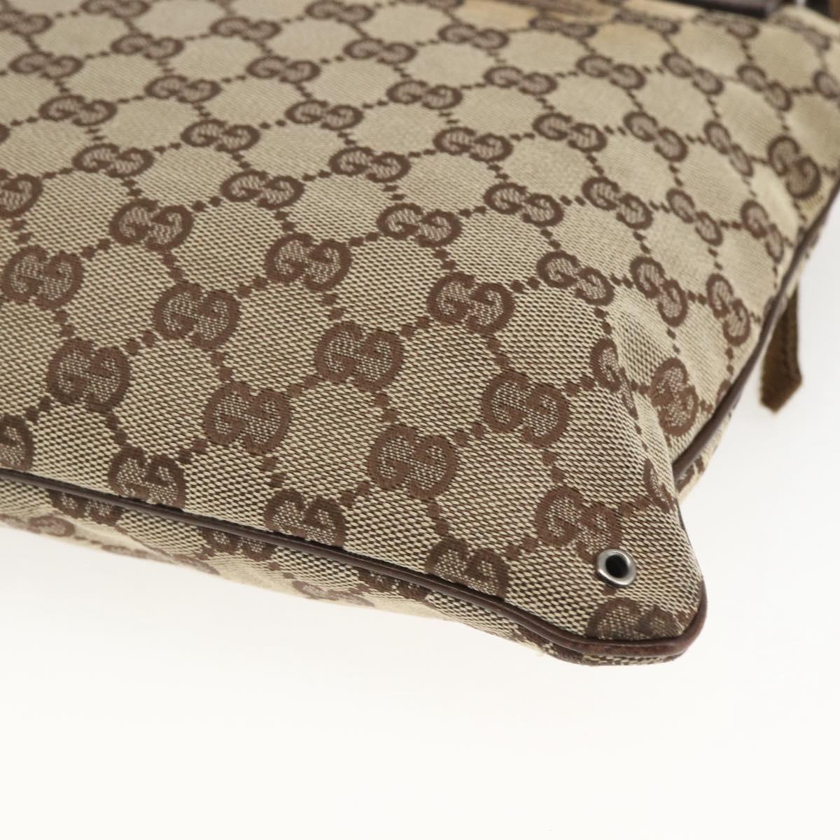 GUCCI GG Canvas Shoulder Bag Beige Silver 90476 Auth 166293