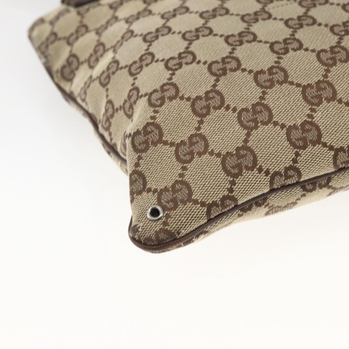 GUCCI GG Canvas Shoulder Bag Beige Silver 90476 Auth 166293