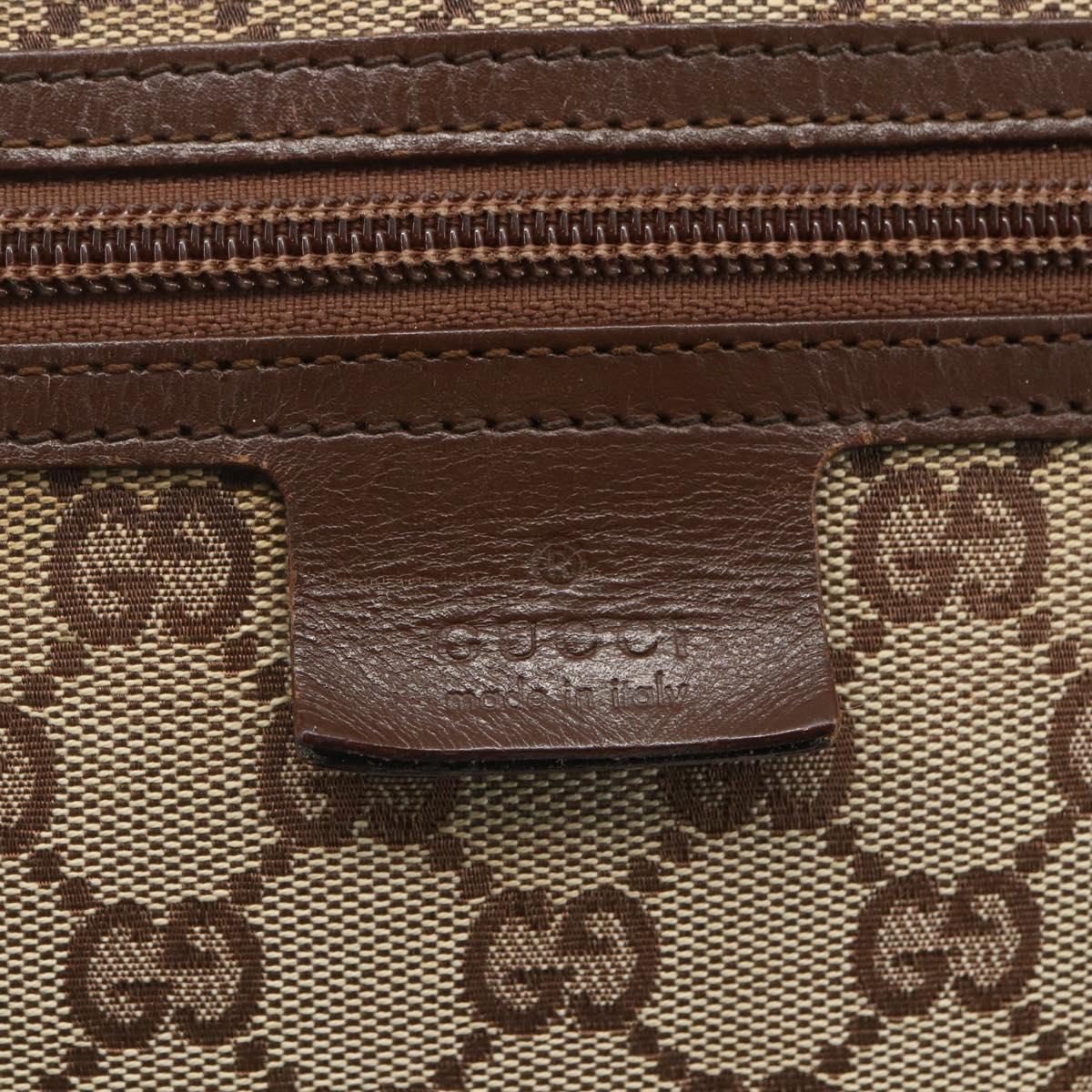 GUCCI GG Canvas Shoulder Bag Beige Silver 90476 Auth 166293