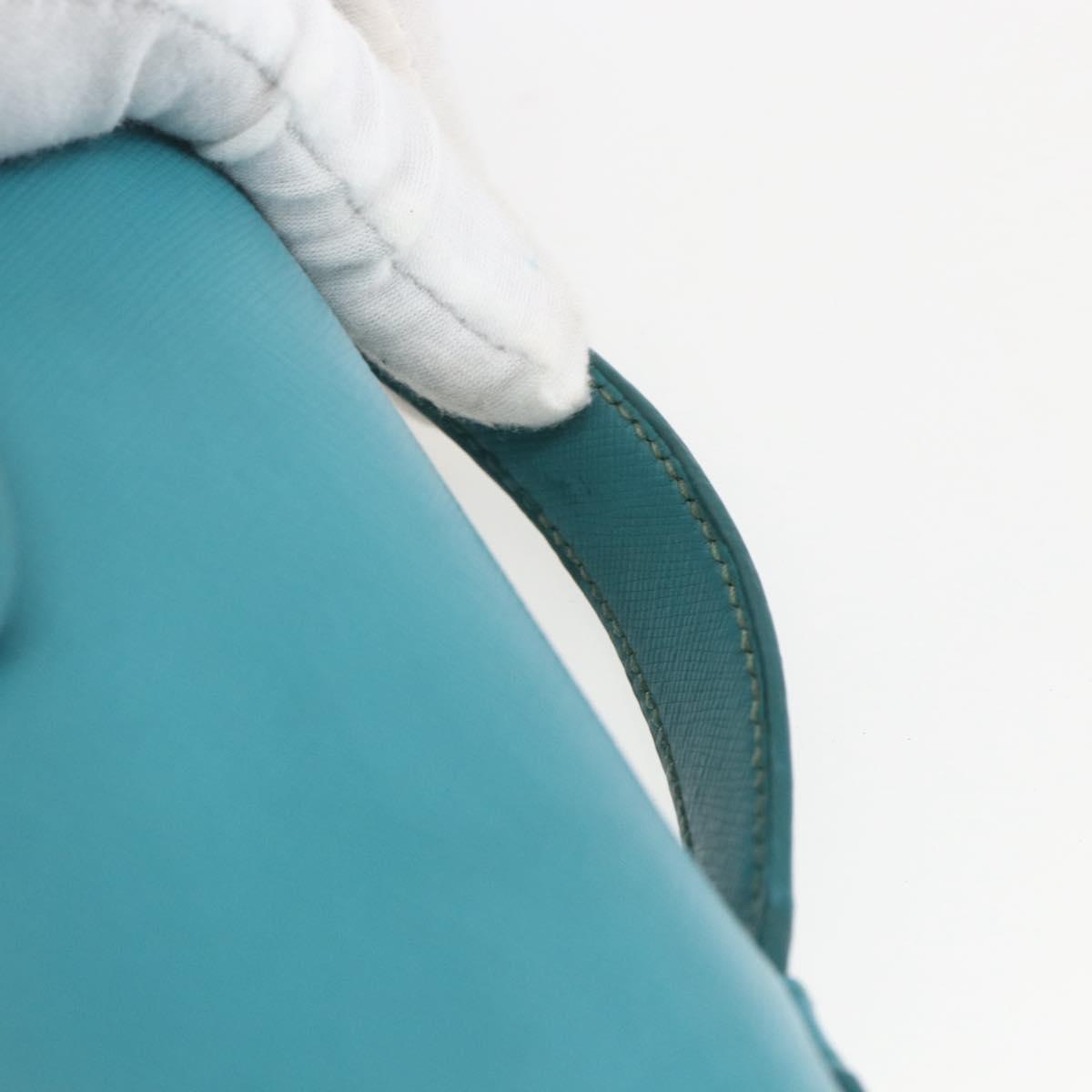 PRADA Hand Bag Safiano leather 2way Light Blue Gold Auth 166296