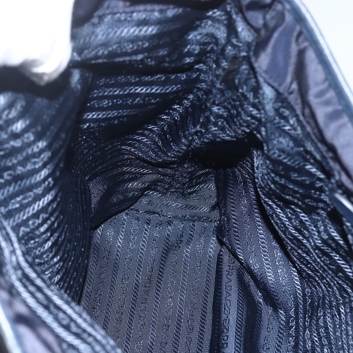 PRADA Tote Bag Nylon Navy Gold Auth 166304