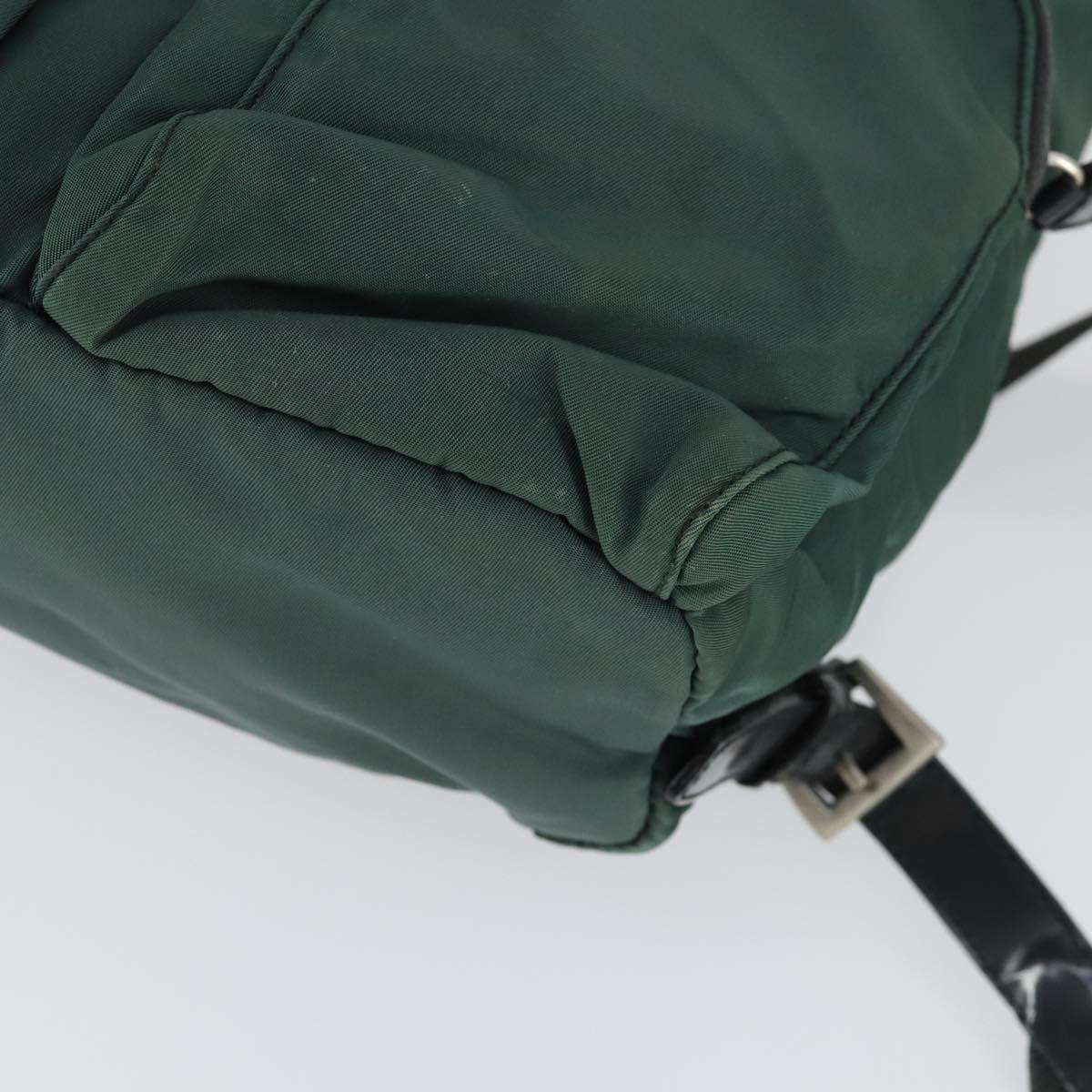 PRADA Backpack Nylon Green Silver Auth 166306