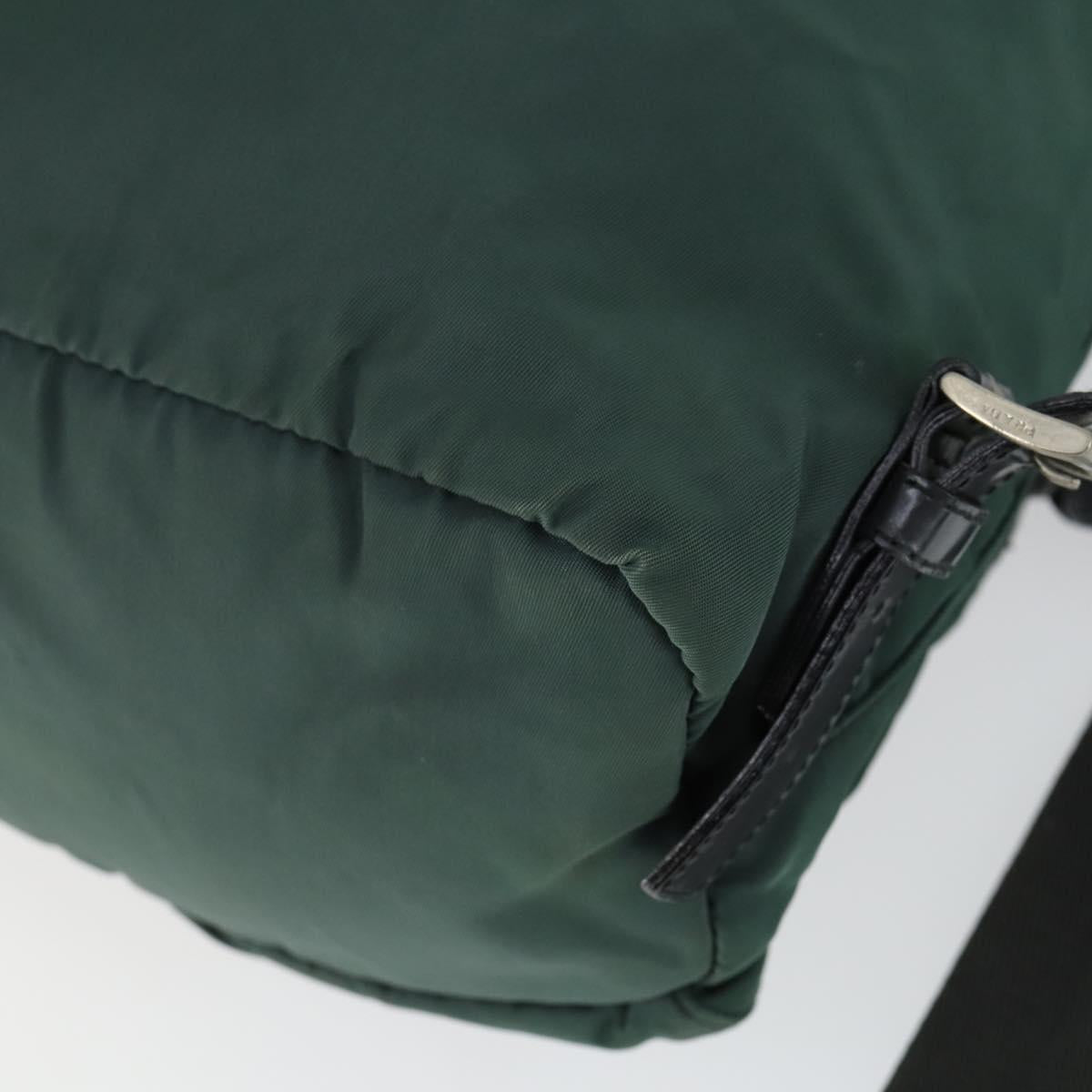 PRADA Backpack Nylon Green Silver Auth 166306