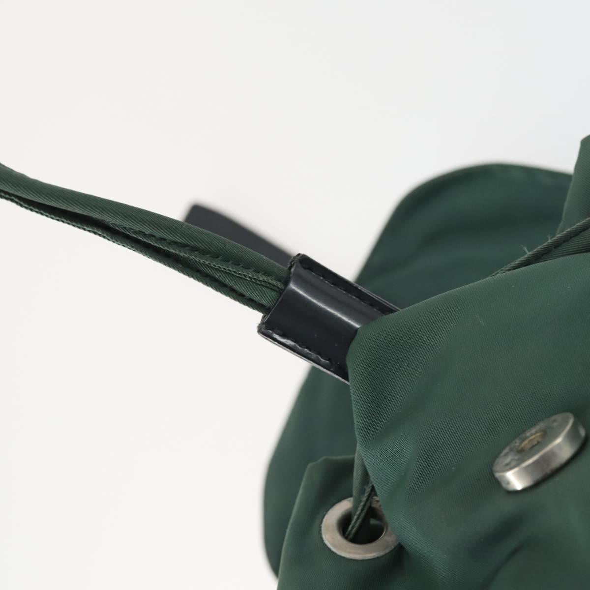 PRADA Backpack Nylon Green Silver Auth 166306