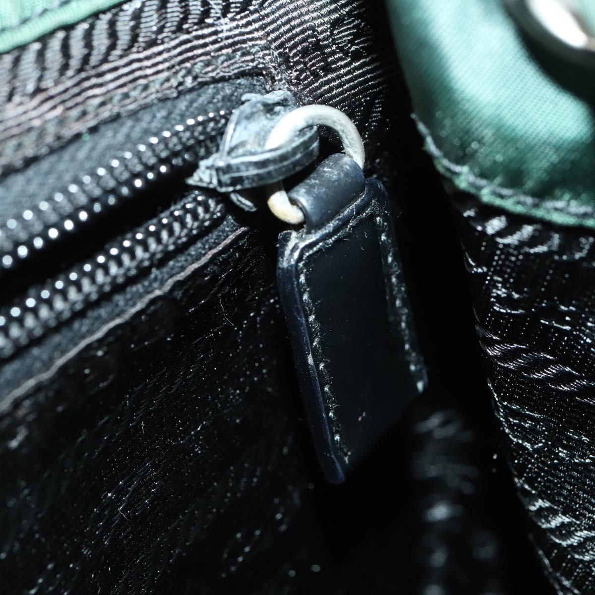 PRADA Backpack Nylon Green Silver Auth 166306