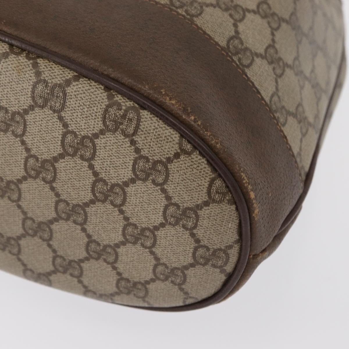 GUCCI GG Supreme Web Sherry Line Bag PVC Beige Gold 164 02 085 Auth 166308