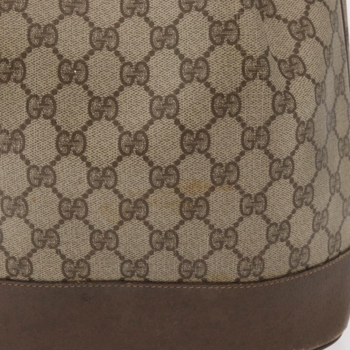 GUCCI GG Supreme Web Sherry Line Bag PVC Beige Gold 164 02 085 Auth 166308