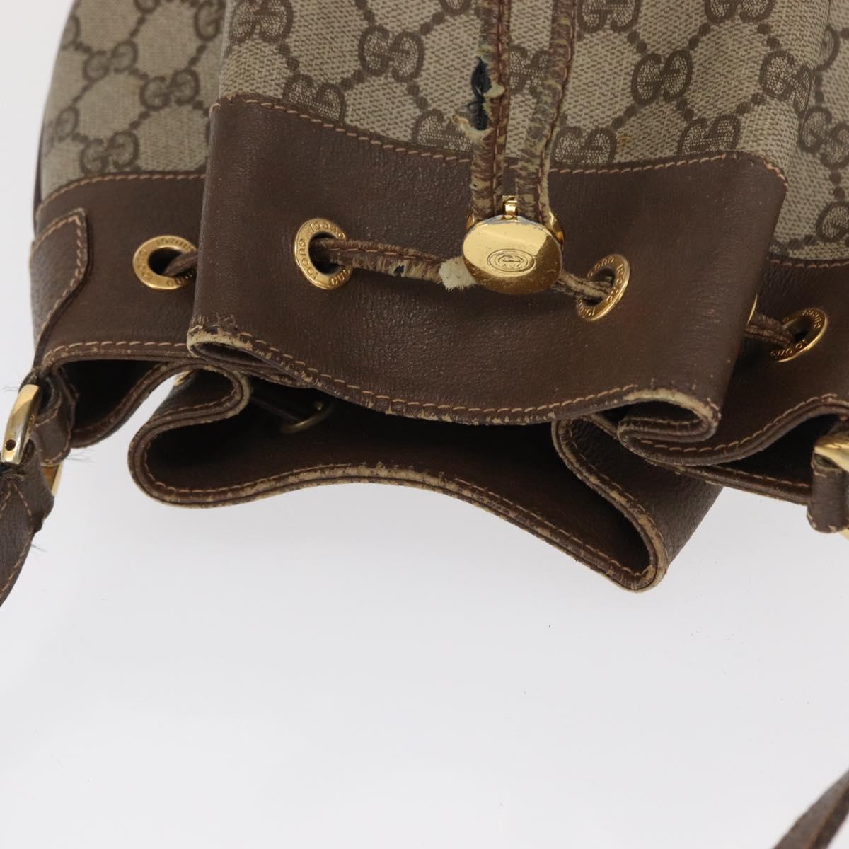 GUCCI GG Supreme Web Sherry Line Bag PVC Beige Gold 164 02 085 Auth 166308