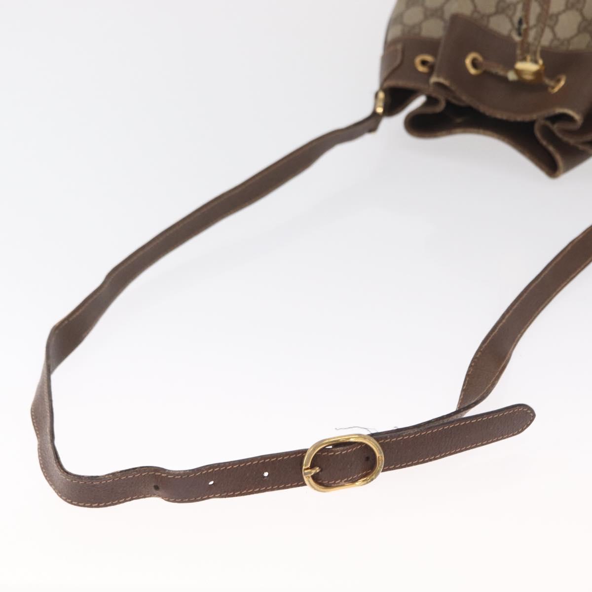 GUCCI GG Supreme Web Sherry Line Bag PVC Beige Gold 164 02 085 Auth 166308