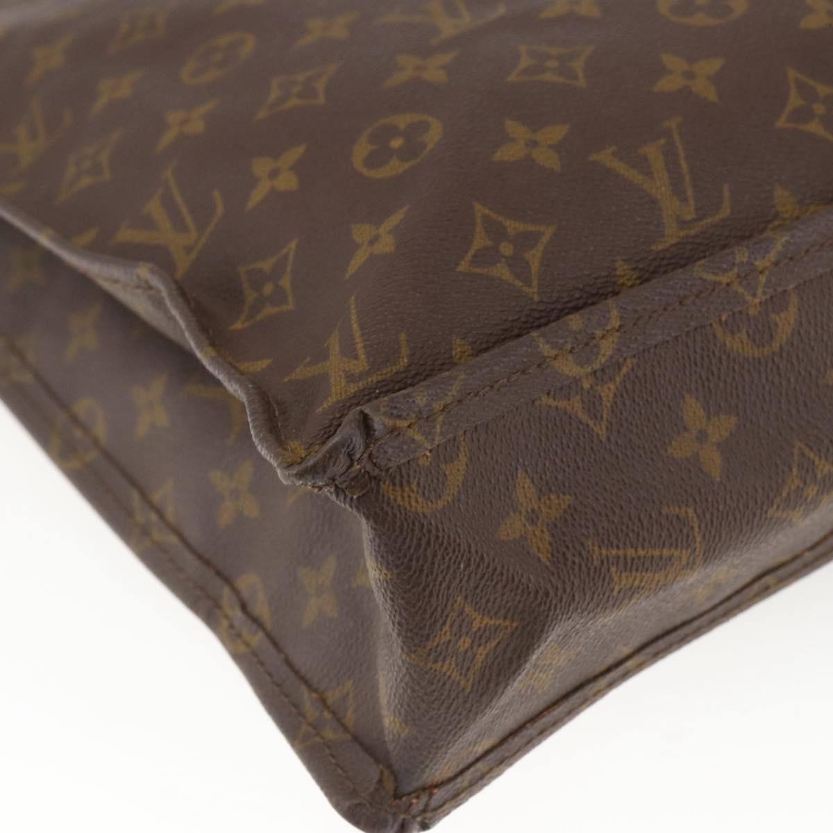 LOUIS VUITTON Monogram Sac Plat Hand Bag M51140 LV Auth 166309